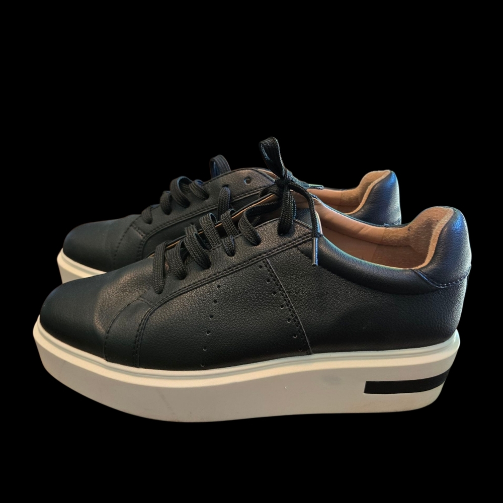 Paolo Black and White Platform Sneakers